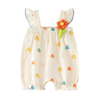 Summer new sunflower baby girl clothes baby jumpsuit summer vest short-sleeved romper crawling clothes thin section