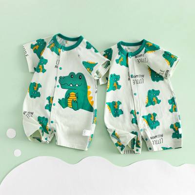 Summer baby jumpsuit baby boneless folio cute breathable romper newborn short-sleeved crawling clothes