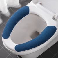 Washable adhesive toilet mat household toilet seat cover four seasons universal toilet stickers winter toilet seat  Navy Blue