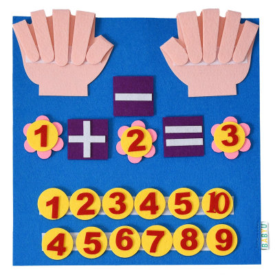 Children's cartoon felt busy board DIY creative early education finger arithmetic felt learning board