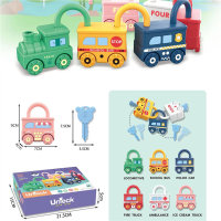 Centro educativo per la prima infanzia Montessori per bambini Sussidi didattici Auto cognitiva scorrevole per bambini Sblocco educativo per auto giocattolo  Multicolore