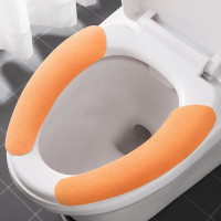 Washable adhesive toilet mat household toilet seat cover four seasons universal toilet stickers winter toilet seat  Orange