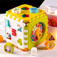 Baby 0-3 years old toy educational building blocks, intelligent cube hexahedron 6 number pattern cognition, baby boys and girls  Multicolor