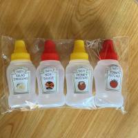 Mini botella de ketchup portátil para picnic, botella de aceite, botella de salsa para exprimir miel, caja de salsa para almuerzo, botella para condimentos  Multicolor