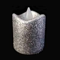 LED electronic candles gold-plated silver powder-coated gold powder wave-mouth birthday candles Christmas Halloween candle lights  Silver