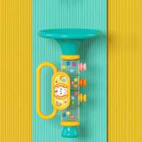 Trompeta de dibujos animados para niños, juguetes que soplan música, mini armónica, silbato de trompeta para bebé, instrumento musical  Azul
