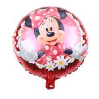 Globo redondo de dibujos animados de Mickey Minnie de 18 pulgadas, decoración de cumpleaños, globo de película de aluminio de dibujos animados, globo de Mickey  Multicolor