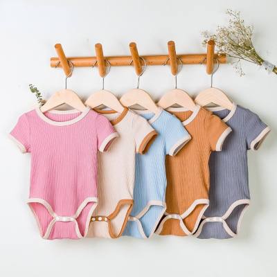 Factory direct sale baby romper summer new triangle romper stylish cute solid color baby clothes
