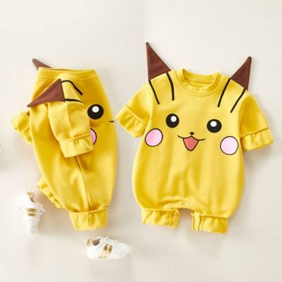 New baby and toddler super cute cartoon outdoor one-piece romper for boys and girls, cute home crawling clothes