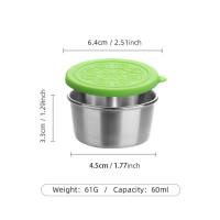 304 stainless steel sauce cup with lid, silicone lid, sealed, leak-proof, fresh-keeping sauce cup, seasoning dish  Green
