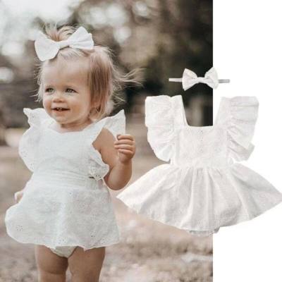 Girls dress baby solid color baby romper newborn clothes fashionable summer