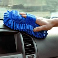 Coral velvet car wash gloves chenille car sponge car coral sponge  Blue