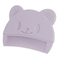Bear shaped baby comb for removing fetal smegma comb for male and female babies, hair washing comb for newborns, removing fetal ringworm  Purple