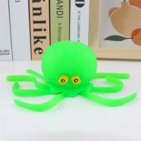 Octopus Pinch Music Ocean Animal Children's Bathing Toy TPR Water Playing Decompression Toy  verde