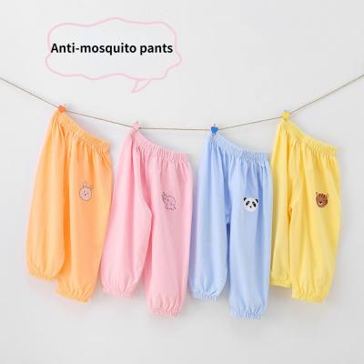 Verão novas calças infantis de algodão anti-mosquito para meninos e meninas bebê fino solto casual bloomers