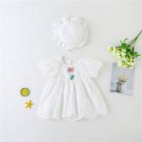 Summer baby crawling clothes, children's clothing, baby onesies, newborn harems, baby triangle crawling clothes  White