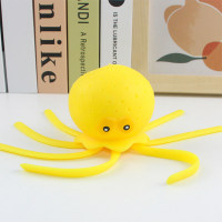 Octopus Pinch Music Ocean Animal Children's Bathing Toy TPR Water Playing Decompression Toy  Yellow
