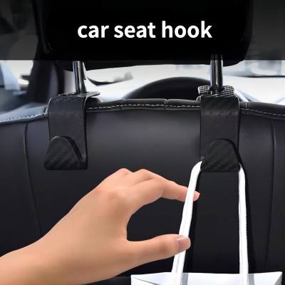 Crochet de voiture multifonctionnel caché crochet de siège voiture créatif crochet de siège arrière texture en fibre de carbone crochet de voiture