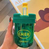 Mini ton cup female cute plastic cup simple portable high value straw water cup small capacity coffee cup  Green