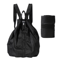 Sac à dos étanche portable d'extérieur Simple, sac de voyage de sport épais, sac pliant, sac d'école de grande valeur  Noir