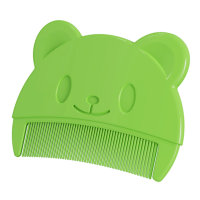 Bear shape baby comb to remove fetal dirt comb boys and girls baby hair washing comb newborn to remove fetal ringworm  Green