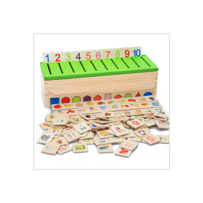 Wooden knowledge classification box children's intelligence early education cognitive pairing