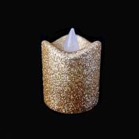 LED electronic candles gold-plated silver powder-coated gold powder wave-mouth birthday candles Christmas Halloween candle lights  Gold-color