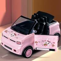 Mini coche deportivo de inercia para niños, modelo de coche de plástico de simulación convertible con dibujos animados para niños  Rosado