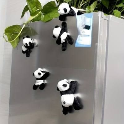 Imán para nevera con muñeco de Panda, muñeco de peluche de dibujos animados, regalo de recuerdo turístico de Chengdu, pegatina magnética de Panda rojo