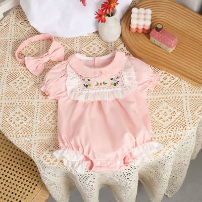 New fashionable baby lace short-sleeved one-piece harem baby girl super cute princess going out