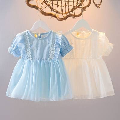 فستان الأميرة للأطفال صيفي للفتيات على الطراز الكوري فستان على الطراز الغربي تنورة شبكية للفتيات الصغيرات تنورة على الطراز الغربي قطعة واحدة