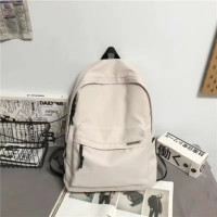 Backpack Mom bag Simple large capacity travel backpack women's casual Japanese style junior high school high school college student schoolbag  White