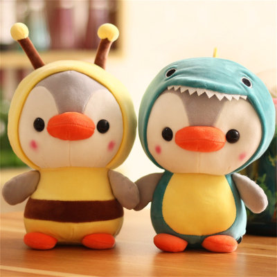 Cute Penguin Doll Plush Toy Little Penguin Transforms into Dinosaur Frog Doll