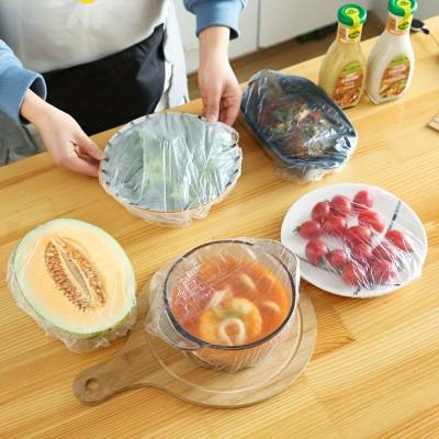 [Disposable fresh-keeping cover] Refrigerator food anti-odor plastic wrap cover food cover dust-proof leftovers meal cover 100 pieces