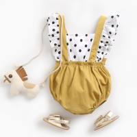 Babytaschen, Babykleidung, Neugeborenentragetücher, Babykleidung, gepunktete Dreieckskrabbelkleidung, für Kleinkinder  Gelb