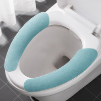 Washable adhesive toilet mat household toilet seat cover four seasons universal toilet stickers winter toilet seat  Blue