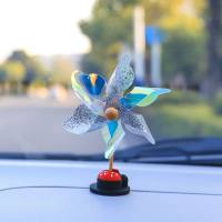 Car ornaments, car colorful windmill, car interior decoration, rotating with the wind, motorcycle and electric car windmill decorations  Multicolor