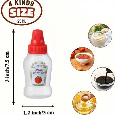 Mini botella de ketchup portátil para picnic, botella de aceite, botella de salsa para exprimir miel, caja de salsa para almuerzo, botella para condimentos