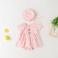 Summer baby crawling clothes, children's clothing, baby onesies, newborn harems, baby triangle crawling clothes  Pink