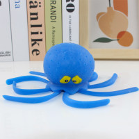 Octopus Pinch Music Ocean Animal Juguete de baño para niños TPR Juego de agua Juguete de descompresión  Azul