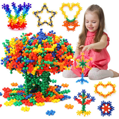Bloques de construcción de flor de ciruelo tridimensional 3D para el montaje divertido de los niños, educación temprana de iluminación de inteligencia de jardín de infantes