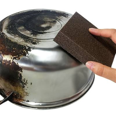 Diamond abrasive sponge magic wipe kitchen pot and dish washing cleaning decontamination wash pot bottom black scale rust removal pot brush artifact