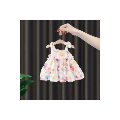 Baby girl summer sweet floral suspender princess dress little girl summer dress