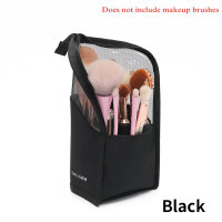 Multifunctional large-capacity simple eyebrow pencil bag portable cosmetic bag waterproof visible cosmetics storage bag  Black