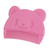 Bear shape baby comb to remove fetal dirt comb boys and girls baby hair washing comb newborn to remove fetal ringworm  Pink