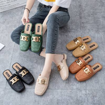 Baotou half slippers for women fashionable summer outdoor wear household non-slip flat slippers casual ladies outdoor sandals