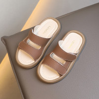 Casual and comfortable children's slippers, cool and non-slip  Brown