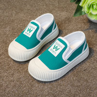 Children's slip-on canvas shoes, easy to put on and take off, comfortable and breathable  Green