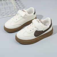 Children's casual sneakers, trendy and comfortable, easy to put on and take off with Velcro  Khaki