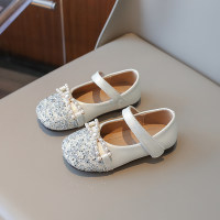 Diamond and Pearl Flat Princess Shoes  Beige
